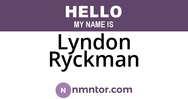 Lyndon Ryckman