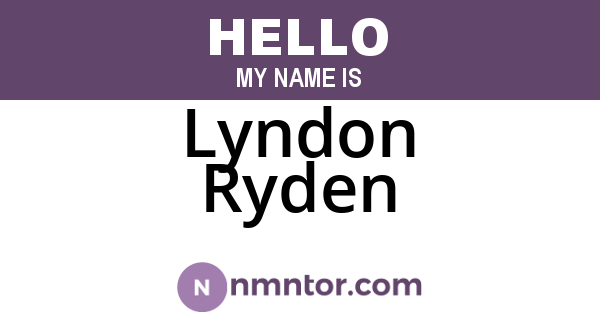 Lyndon Ryden