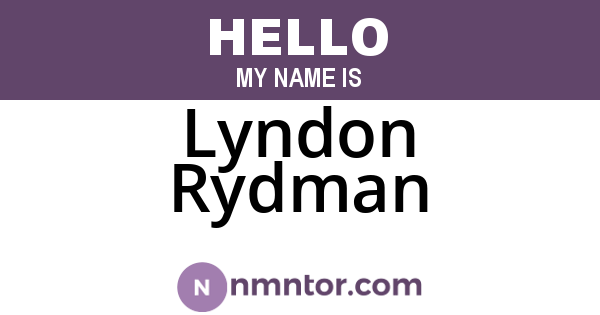 Lyndon Rydman