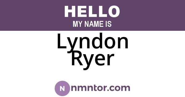 Lyndon Ryer
