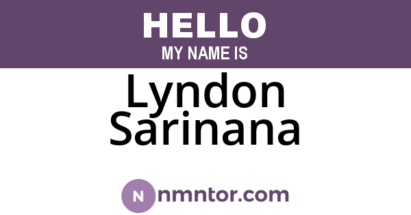 Lyndon Sarinana