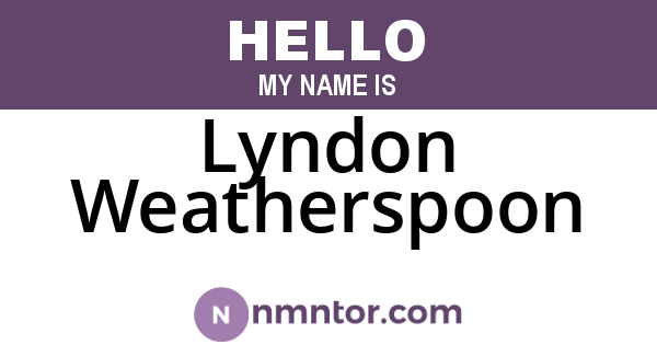 Lyndon Weatherspoon