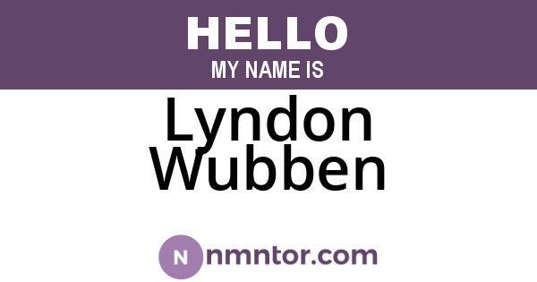 Lyndon Wubben