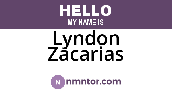 Lyndon Zacarias