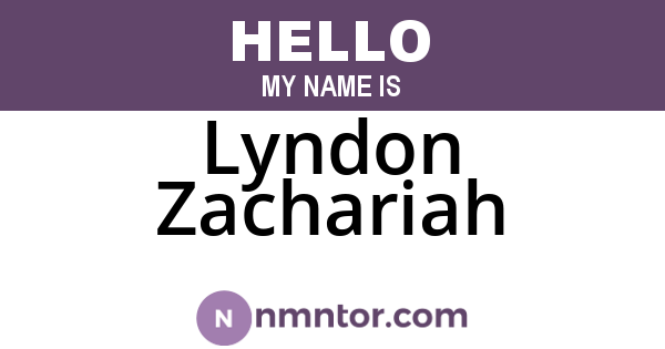 Lyndon Zachariah
