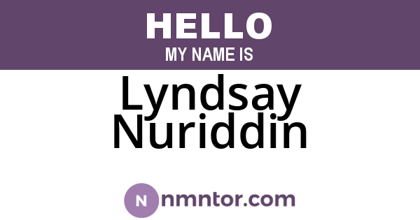 Lyndsay Nuriddin