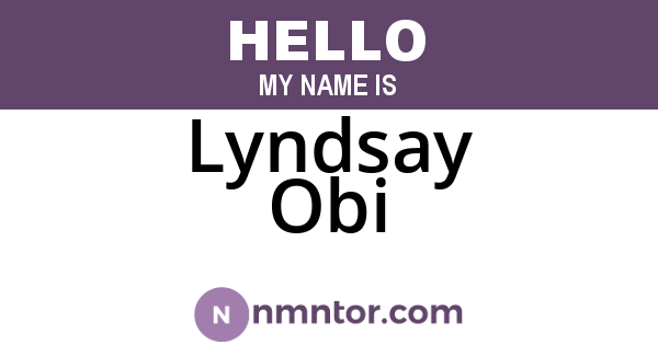 Lyndsay Obi