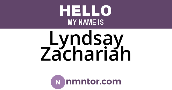 Lyndsay Zachariah