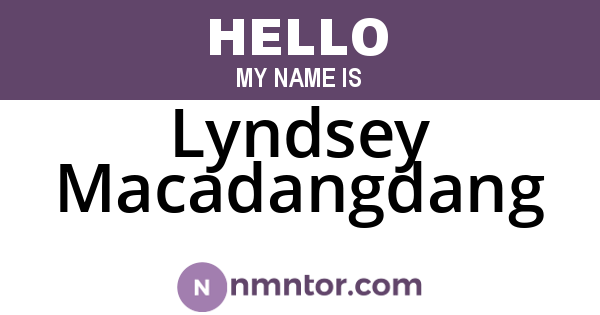 Lyndsey Macadangdang