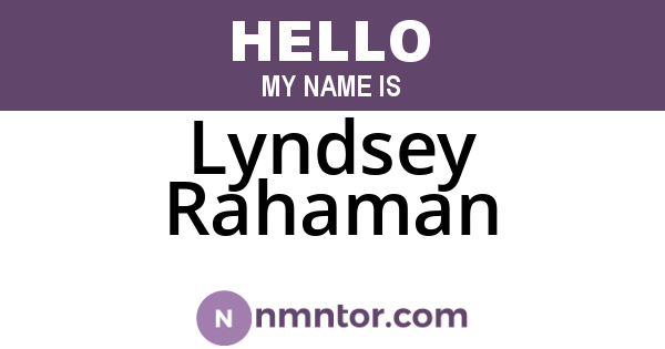 Lyndsey Rahaman