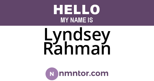 Lyndsey Rahman