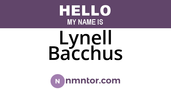 Lynell Bacchus