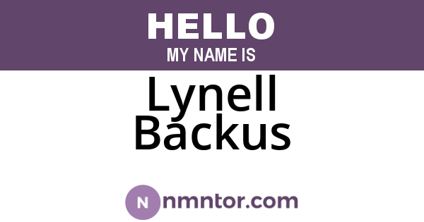Lynell Backus