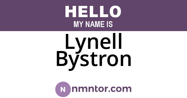 Lynell Bystron