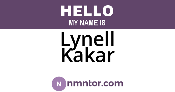 Lynell Kakar