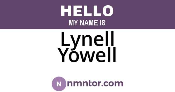 Lynell Yowell
