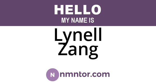 Lynell Zang