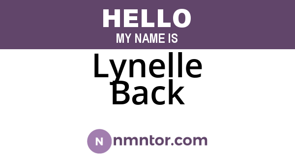 Lynelle Back