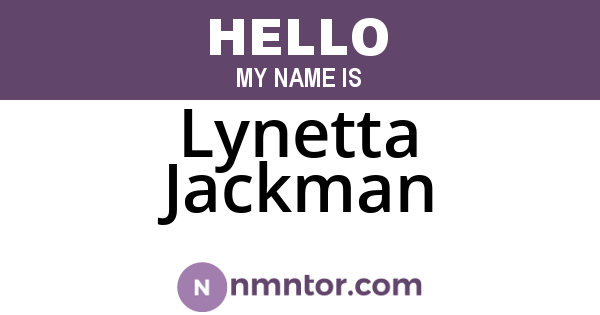Lynetta Jackman