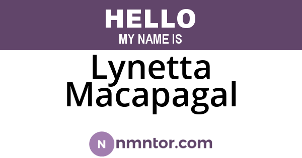Lynetta Macapagal