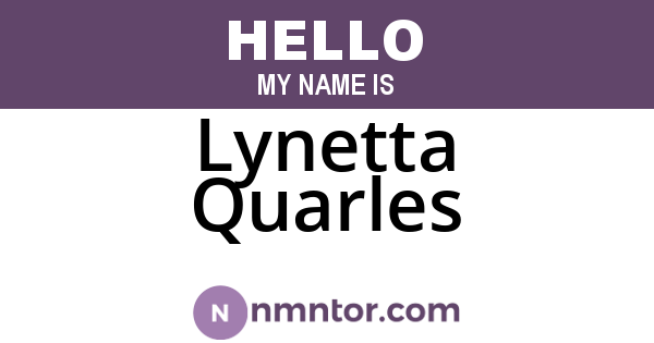 Lynetta Quarles