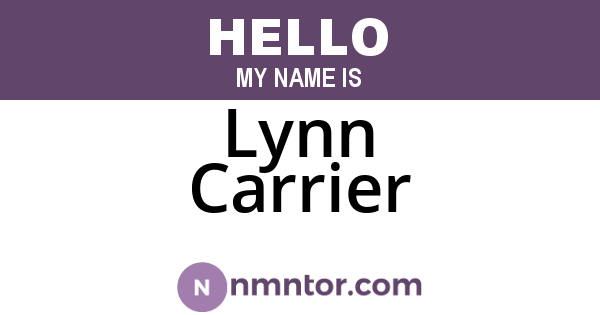 Lynn Carrier