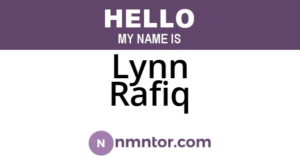 Lynn Rafiq