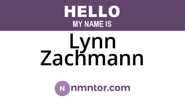 Lynn Zachmann