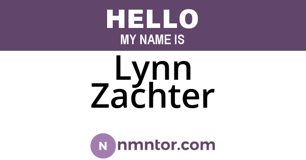 Lynn Zachter