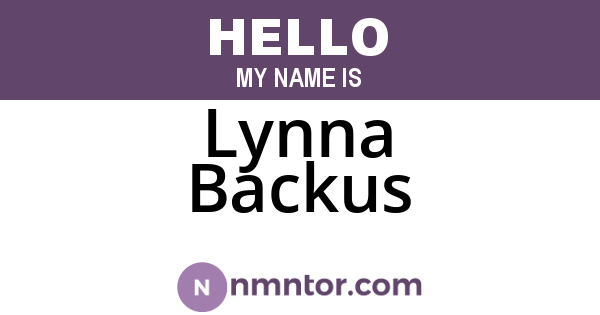 Lynna Backus