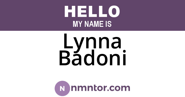 Lynna Badoni