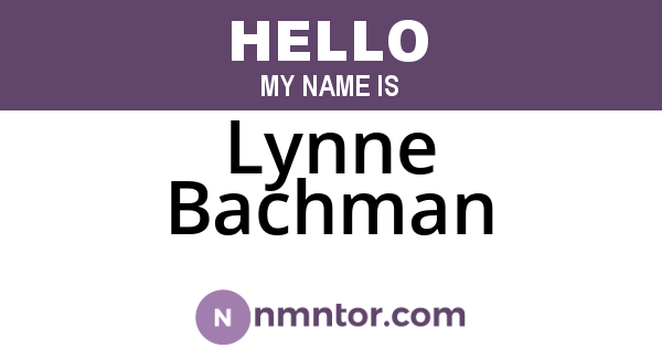 Lynne Bachman