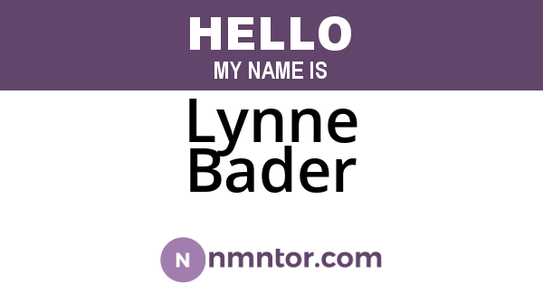 Lynne Bader