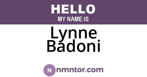 Lynne Badoni