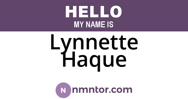 Lynnette Haque