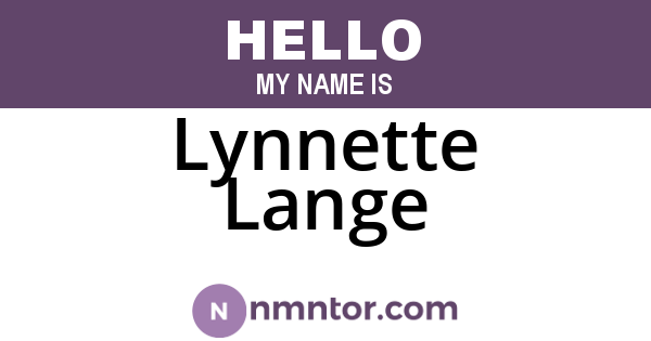 Lynnette Lange