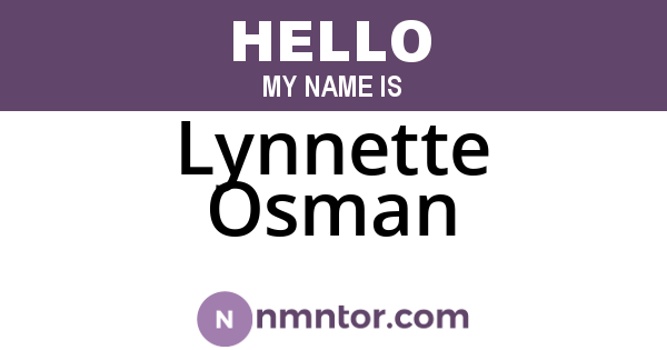 Lynnette Osman