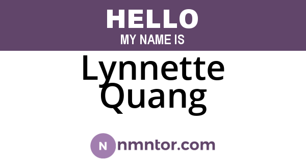 Lynnette Quang