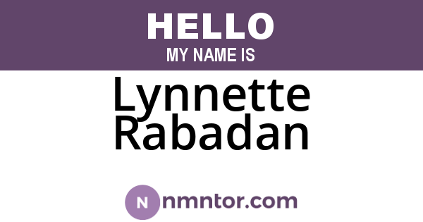 Lynnette Rabadan