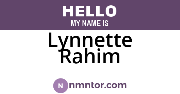 Lynnette Rahim