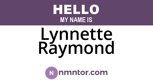 Lynnette Raymond