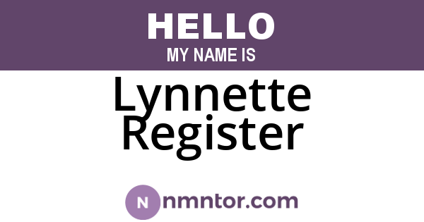 Lynnette Register