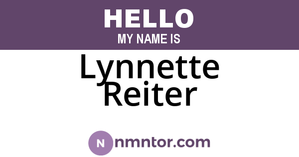 Lynnette Reiter