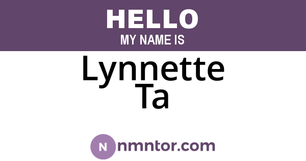 Lynnette Ta