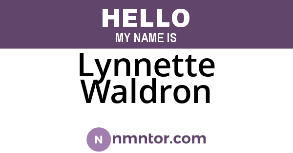 Lynnette Waldron