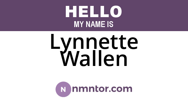 Lynnette Wallen