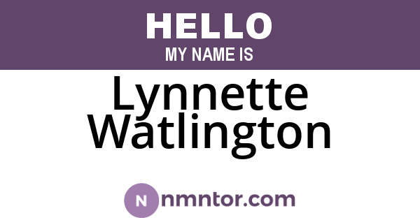 Lynnette Watlington