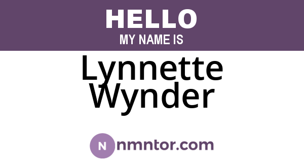Lynnette Wynder