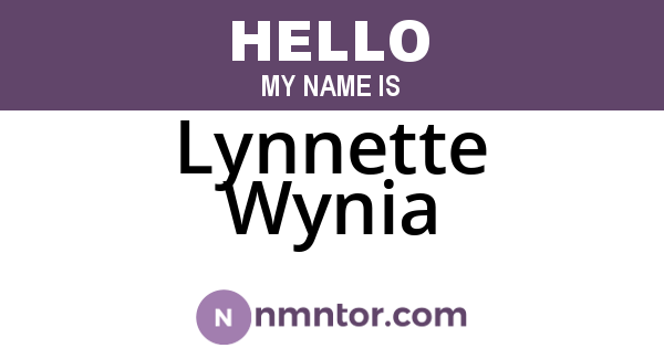 Lynnette Wynia