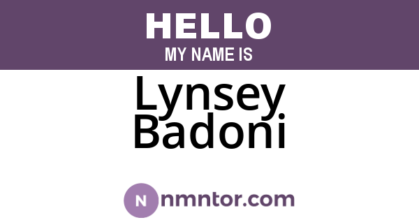 Lynsey Badoni